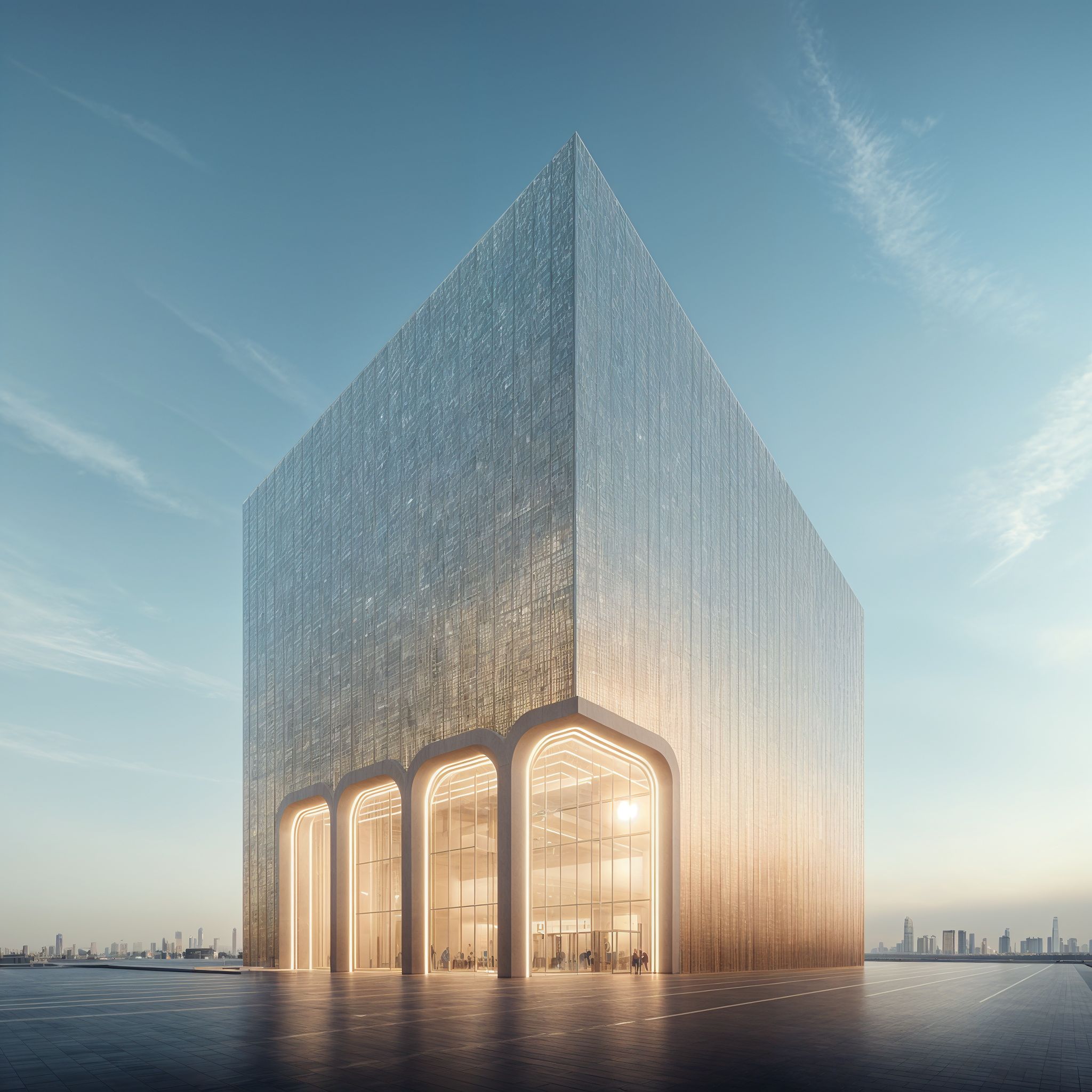 Wide exterior view of a District11 commercial building